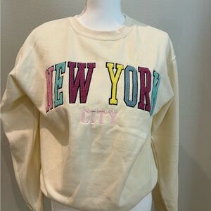 Cream Graphic 'New York City' Sweater